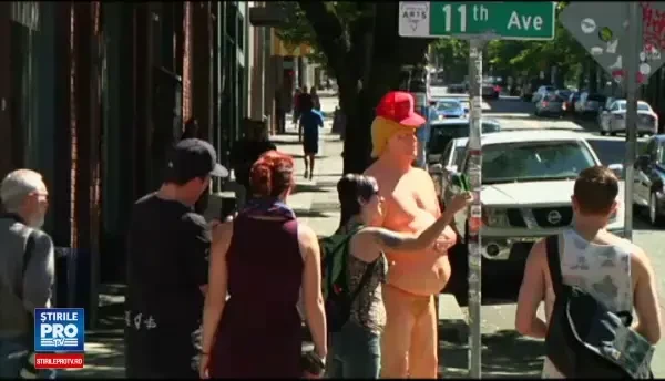 Statui cu Donald Trump complet gol au aparut in marile orase americane. Reactia unui primar: Nu imi place nici imbracat