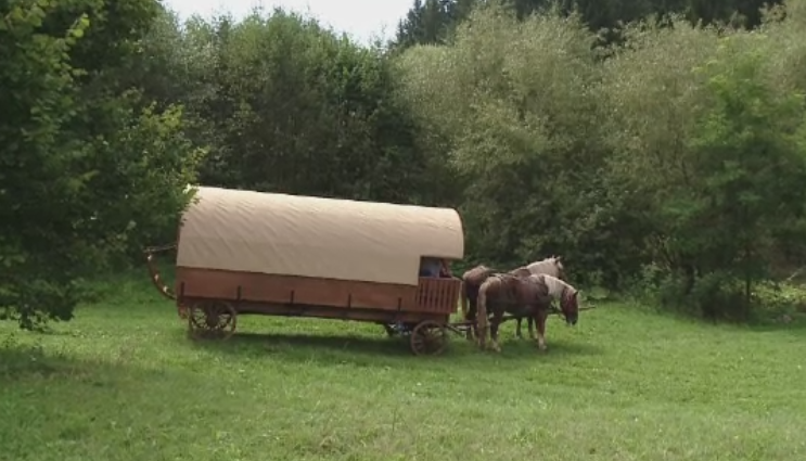 Excursia intr-o caruta cu coviltir i-a cucerit pe turistii din Harghita. Cat costa sa petreci o noapte in ea