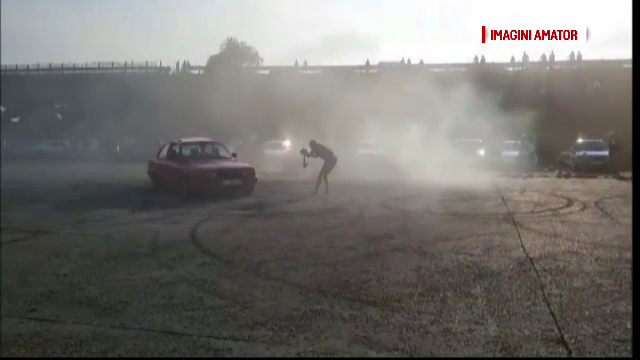 Spectacol de drifturi oferit de 300 de masini puternice, la Galati. De ce au disparut toti soferii cand au aparut jandarmii
