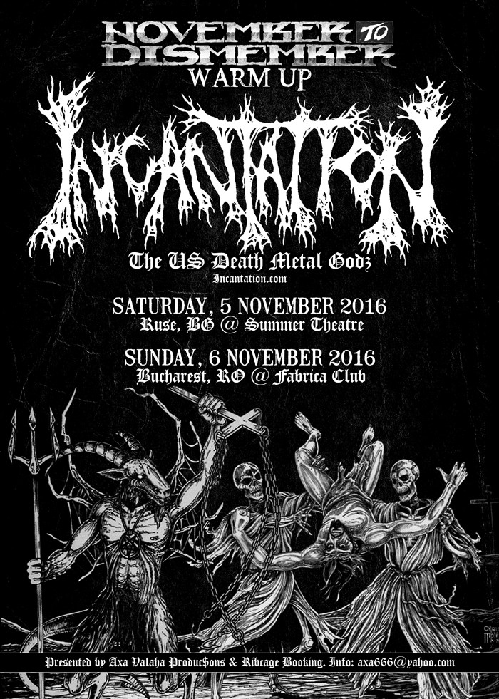 Death metal "old school". Americanii de la Incantation concerteaza in club Fabrica, la Bucuresti