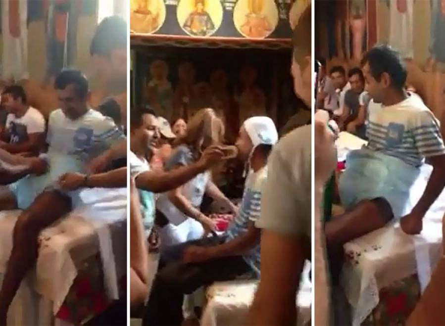 Reactia Patriarhiei dupa ce un barbat a venit la biserica sa se boteze, imbracat cu un scutec: "E scandalos". VIDEO