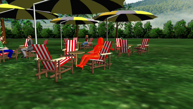 ANIMATIE GRAFICA. O tanara care manca la terasa, strapunsa de o sageata. Ancheta ar putea viza si parcul de distractii