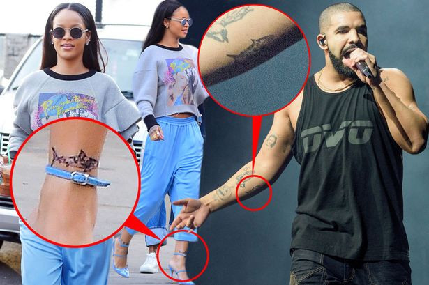 Rihanna si Drake si-au facut tatuaje identice. Ce semnificatie speciala are pentru ei rechinul de camuflaj. FOTO