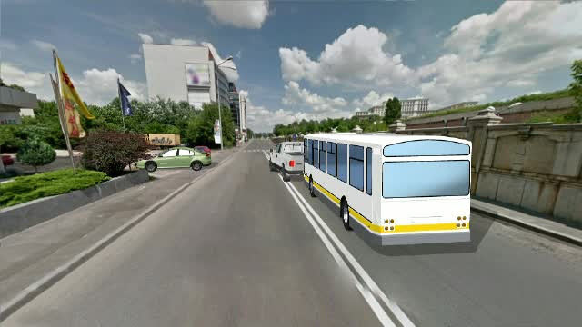 ANIMATIE GRAFICA: autobuz RATB, implicat intr-un accident rutier. Zece persoane au fost ranite