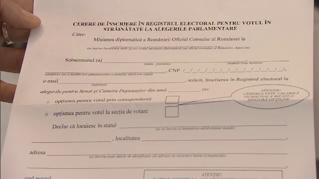cerere de inscriere in registrul electoral