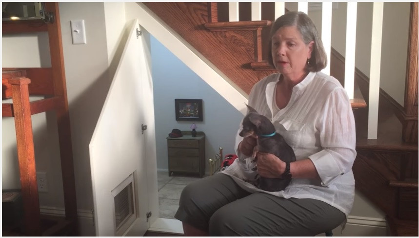 O femeie si-a transformat debaraua intr-un dormitor in miniatura pentru cainele ei. VIDEO