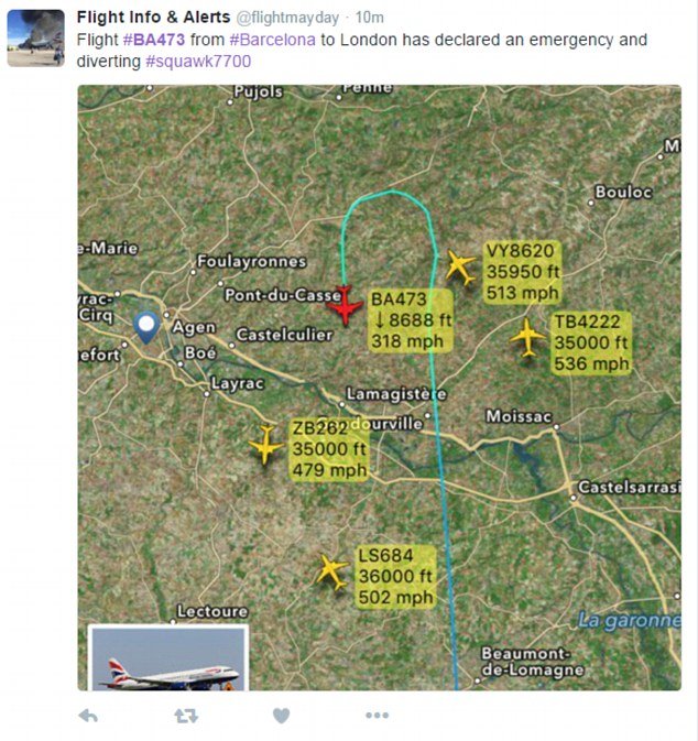 aterizare de urgenta British Airways