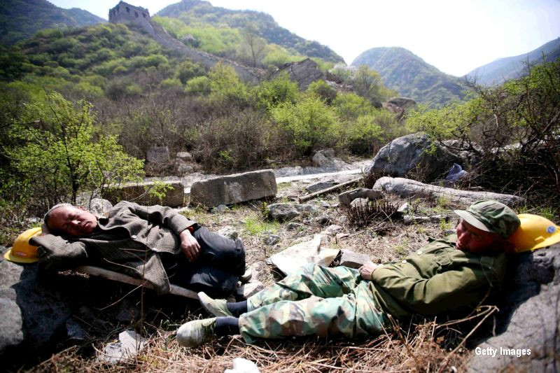 lucrari de reparatie la Marele Zid Chinezesc