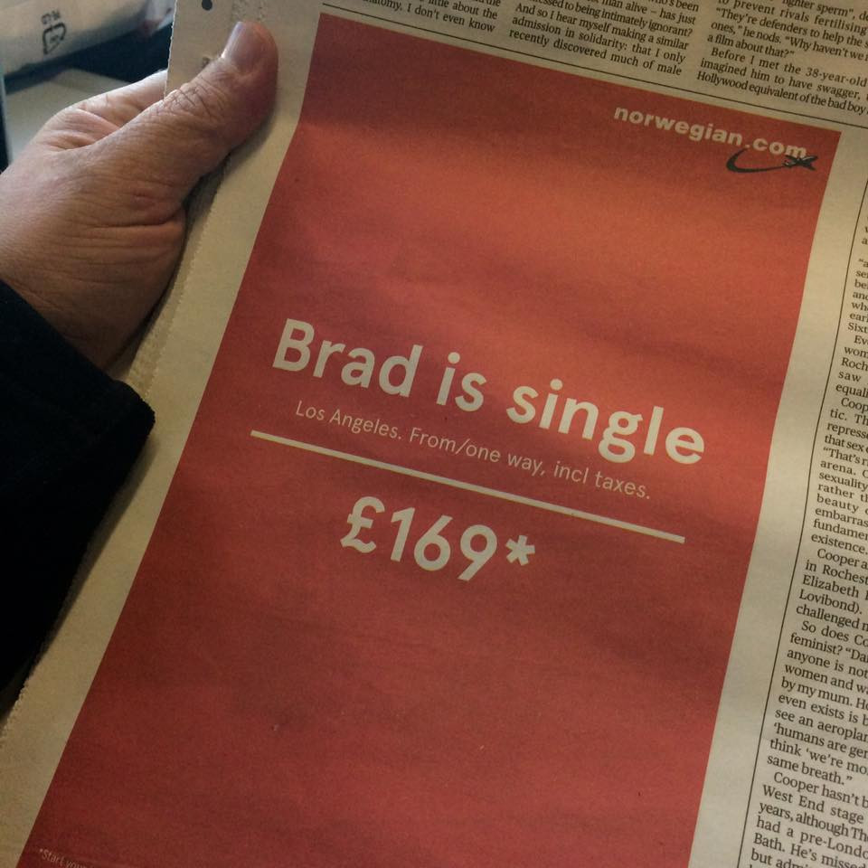 "Brad e singur". Oferta irezistibila a unei companii aeriene pentru femeile singure. FOTO