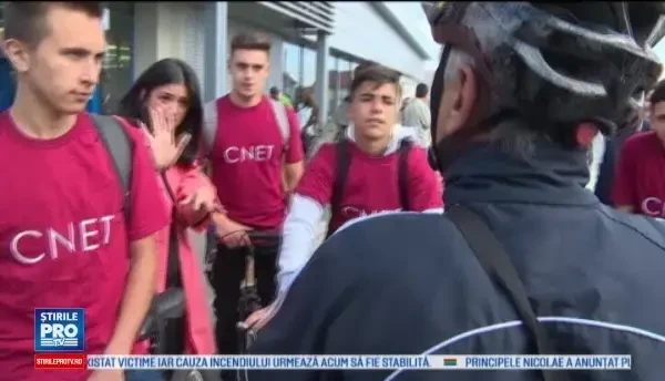 Protest al biciclistilor in Targu Jiu. In tarile moderne sunt piste speciale si asta ne dorim si noi