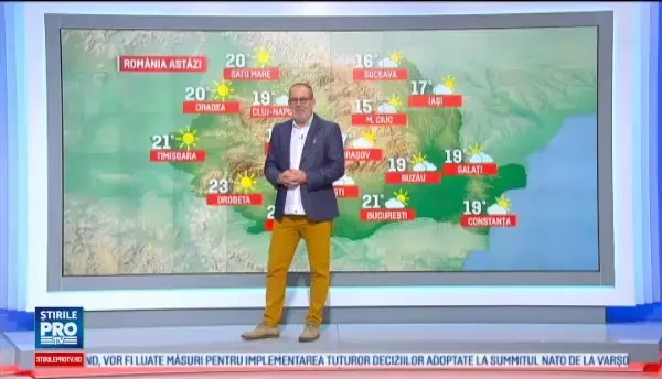 Vremea este in usoara incalzire fata de luni, cu maxime de 23 de grade Celsius. Prognoza meteo pentru urmatoarele trei zile