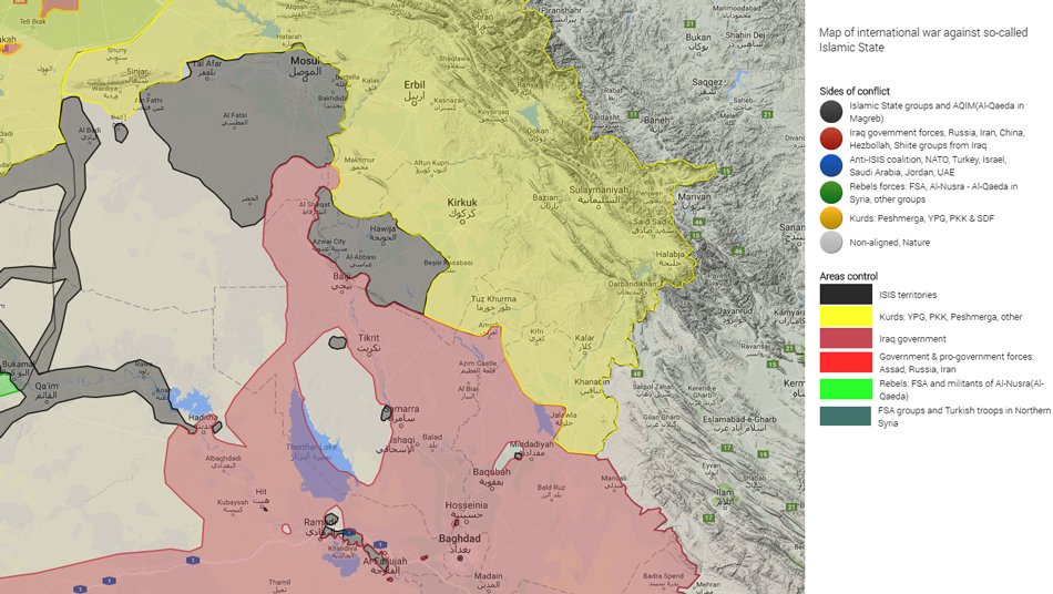 harta Irak zone de control