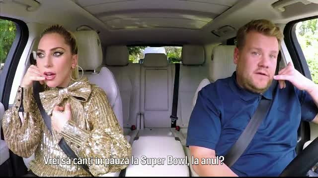 Lady Gaga a facut spectacol la "Carpool Karaoke", in masina, alaturi de realizatorul TV James Corden