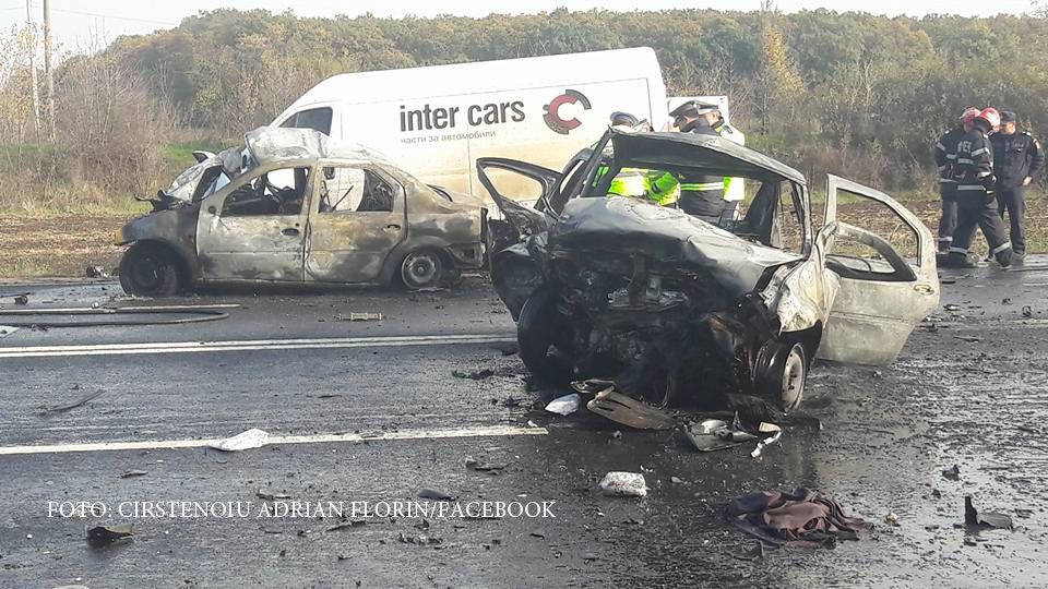 Tragedie pe DN5, intre Uzunu si Adunatii Copaceni. Motivul pentru care patru oameni au ars de vii in masini