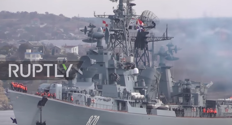 Rusia a trimis un distrugator, puternic inarmat, din Crimeea catre Siria. VIDEO