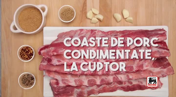 Coaste de porc condimentate la cuptor, cu sos BBQ
