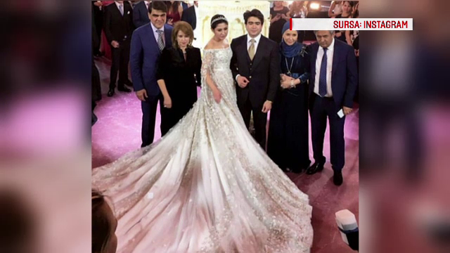 Nunta fastuoasa, cu tort de 3 m si 900 de invitati pentru fiica unui oligarh din Tadjikistan. Cat a costat rochia miresei