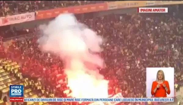 Cod Portocaliu de alerta in Capitala pentru meciul Romania - Polonia. 17 suporteri violenti ridicati de jandarmi si amendati