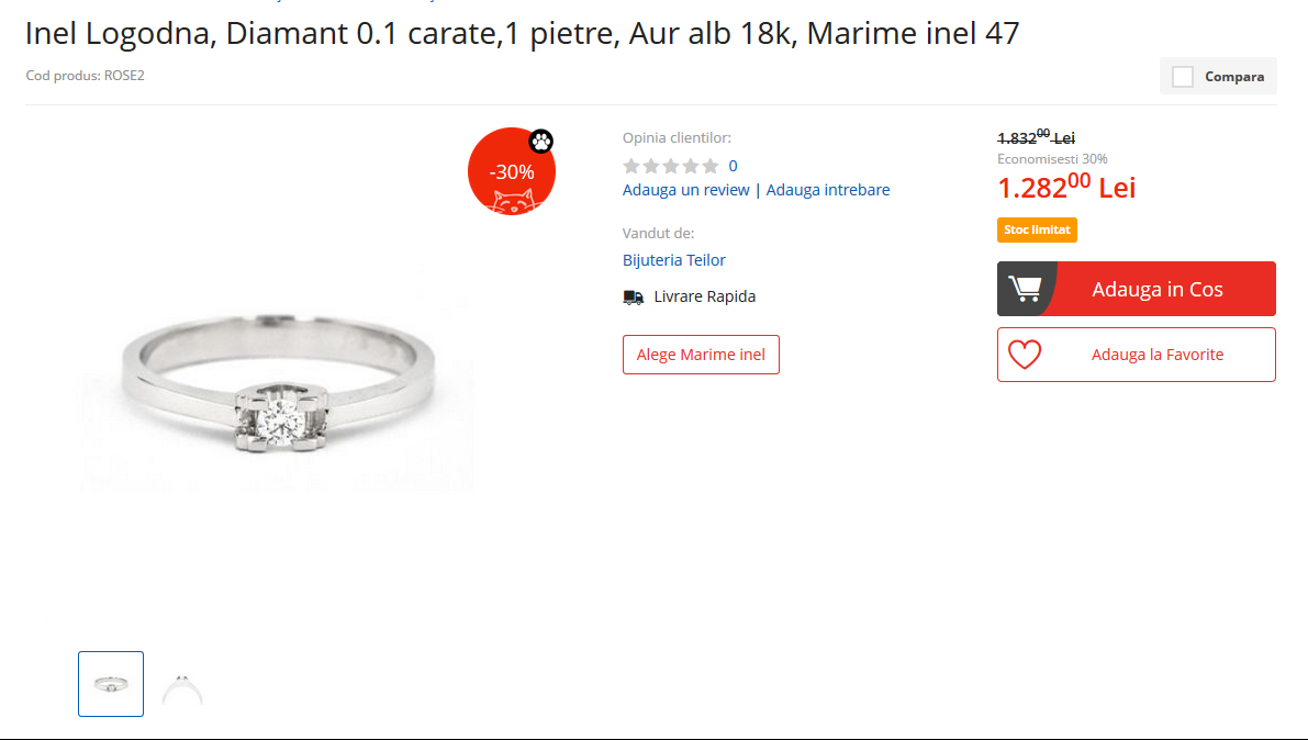 inel cu diamant emag