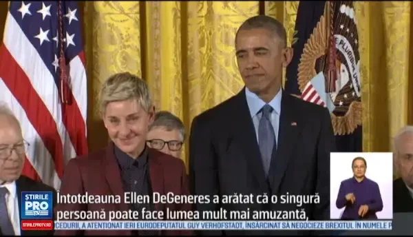 Ellen DeGeneres si Tom Hanks, printre ultimele personalitati premiate de Barack Obama cu Medalia Libertatii