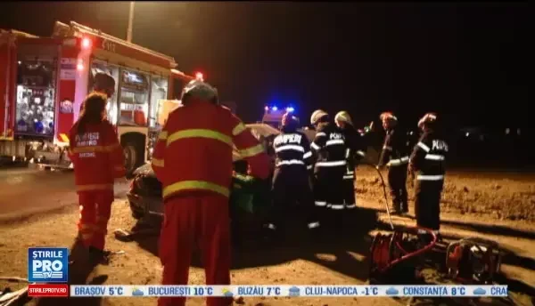 Un sofer din Timis s-a urcat baut la volan si s-a rasturnat cu masina. Ce alcoolemie avea