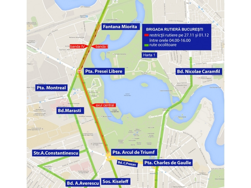 Restrictii de trafic in Capitala, pentru repetitii si parada de Ziua Nationala. Ce strazi vor fi inchise in urmatoarele zile