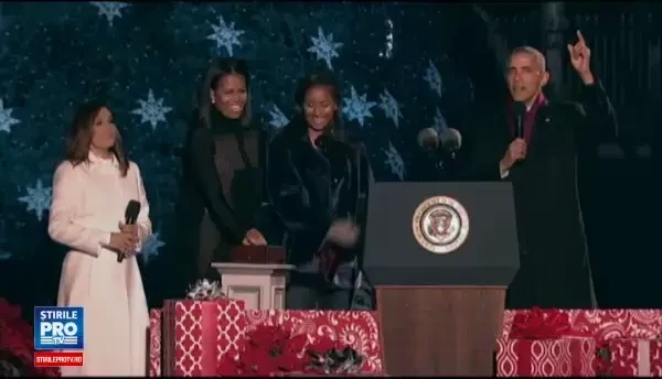 Barack Obama a inaugurat pentru ultima oara bradul de Craciun din Washington. Mesajul presedintelui SUA