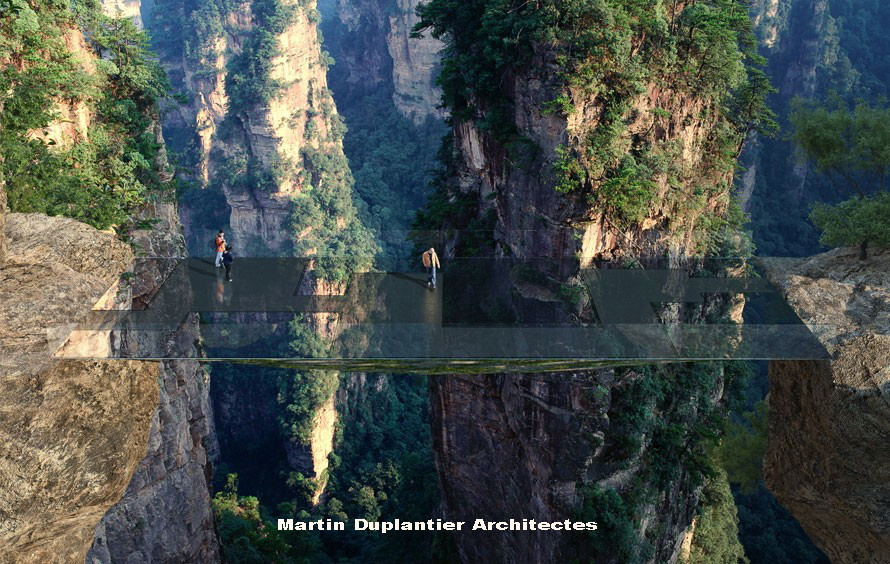 Cel mai infricosator pod din lume se va afla in China. Vizitatorii vor avea senzatia ca plutesc intr-o lume fantastica. FOTO