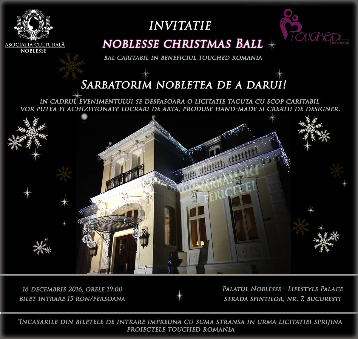 Bal caritabil, organizat in sprijinul mamelor si copiilor aflati in dificultate. "Licitatie tacuta" pentru lucrari de arta