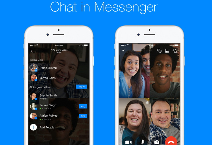 Facebook anunta ca a introdus "cea mai solicitata functie pentru Messenger". Pot participa simultan pana la 50 de persoane