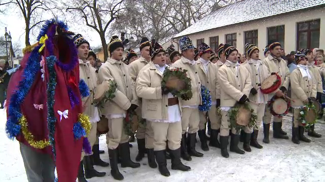 Curtea castelului regal de la Savarsin, plina de colindatori. Mesajul Principesei Margareta