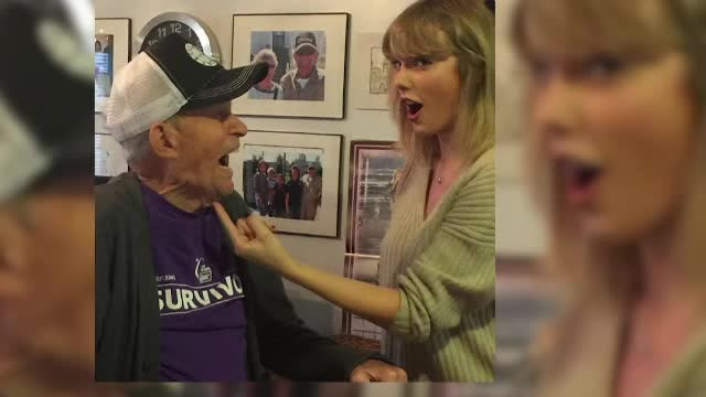Taylor Swift are fani din toate categoriile de varsta. Artista i-a facut o vizita unui veteran de 96 de ani, fanul sau