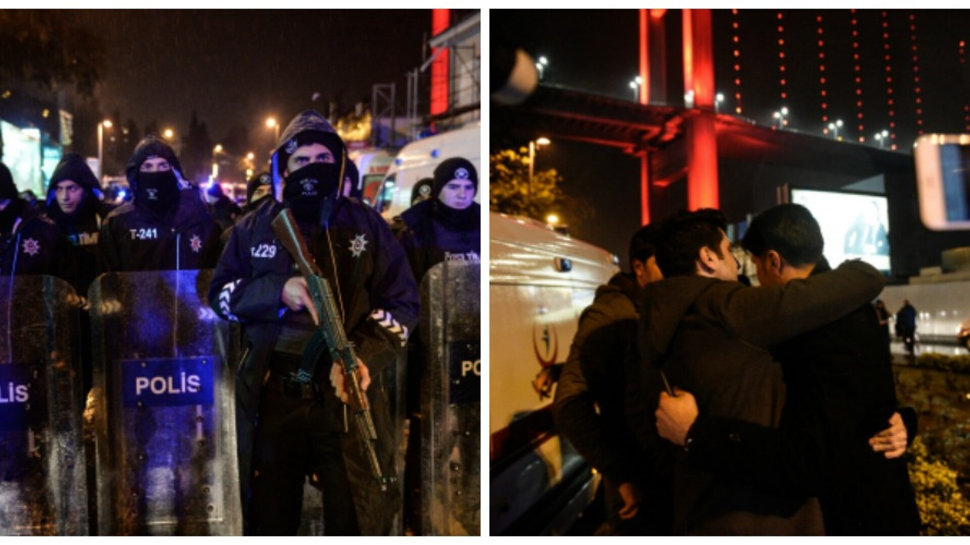 Teroristul din Istanbul a venit cu un taxi la club si a tras 180 de gloante. Imaginile surprinse de camere in fata localului