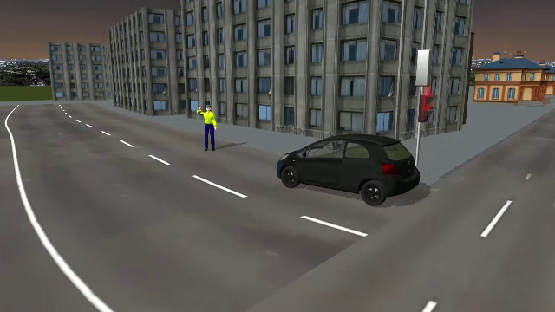 Politist rutier din Capitala, lovit cu masina de un sofer agresiv, care nu a vrut sa opreasca la semnal. ANIMATIE GRAFICA