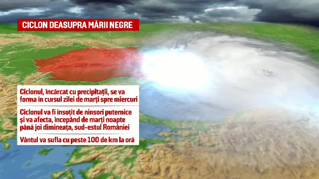 Un ciclon se formeaza deasupra Marii Negre si va lovi Dobrogea. Urmarile acestui fenomen pentru Romania