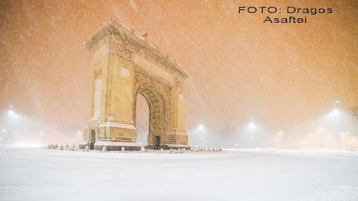 Bucurestiul, sub zapada. Imagini spectaculoase realizate de un fotograf