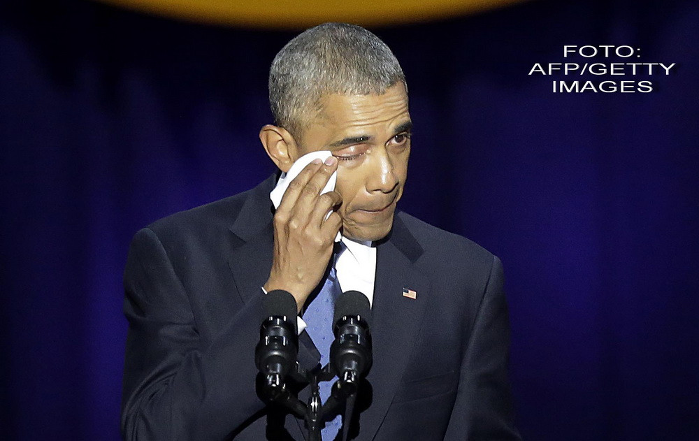 Barack Obama si-a luat adio in lacrimi de la americani in ultimul sau discurs in calitate de presedinte SUA
