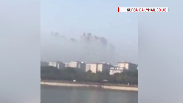 Orasul care "pluteste" deasupra norilor, surprins in China. Care este explicatia acestui fenomen straniu