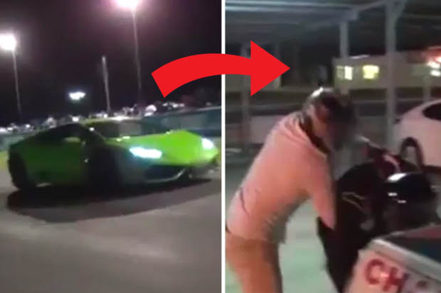 Ce a facut un barbat dupa ce a pierdut un pariu de 8.000 de dolari la o cursa Lamborghini vs Nissan Forza