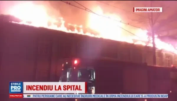 Incendiu la un Spital de Psihiatrie din Timis. Pacientii au fost evacuati, pompierii s-au luptat 5 ore cu flacarile