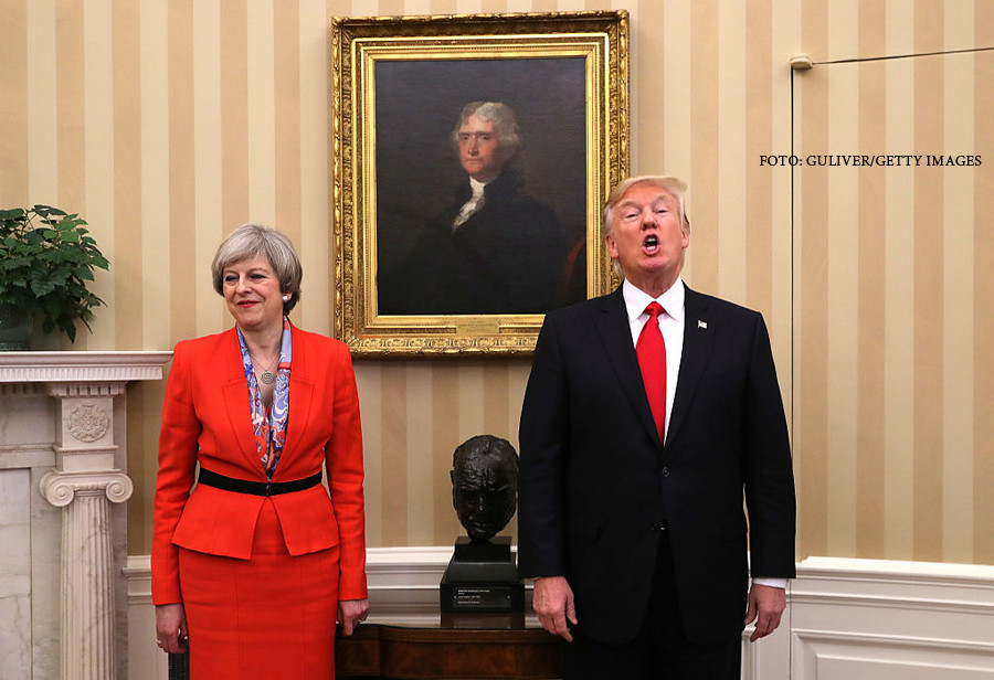 Premierul britanic a mers la Casa Alba pentru a afla daca NATO are viitor. Trump: "Sper sa am o relatie fantastica cu Putin"