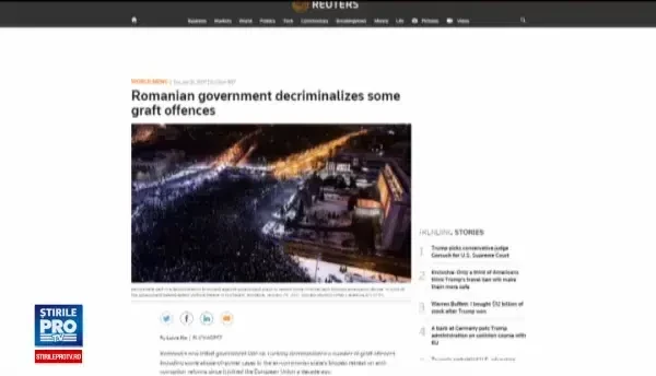 Reuters: Romania este unul dintre cele mai corupte state din Europa. Ordonanta de urgenta in presa internationala