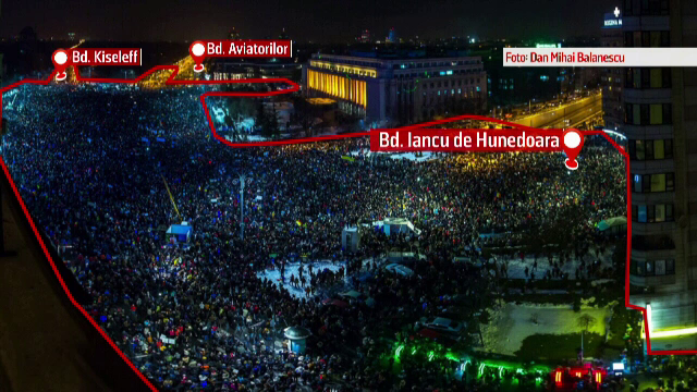 Filmul celor mai mari proteste de la Revolutie incoace. Cate persoane au fost de fapt in Piata Victoriei in momentul de varf