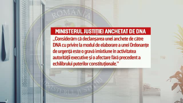 DNA a inceput urmarirea penala in dosarul privind emiterea ordonantei de urgenta marti noaptea. Reactia ministrului Justitiei
