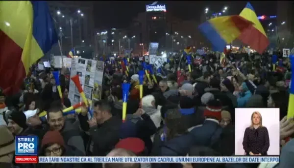 "Am facut istorie! N-am iesit degeaba!" Manifestatie cu 170000 de oameni, in Capitala. FILMUL celei de-a cincea zi de protest