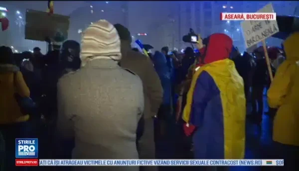 Protest in Piata Victoriei din Capitala, in a 20-a zi de manifestatii