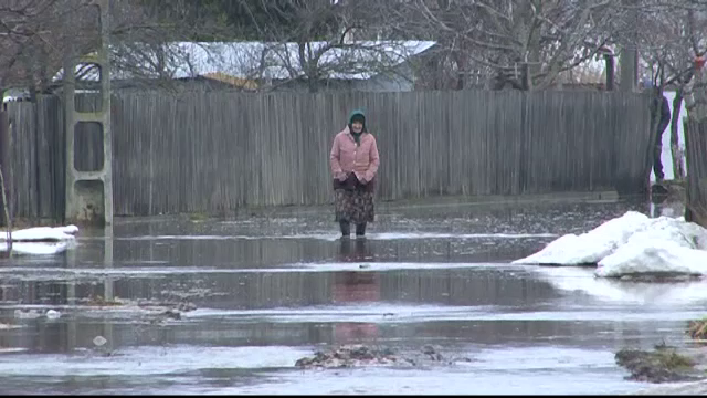 Temperaturile ridicate au topit brusc zapada si au inundat o localitate din Vrancea: pagube importante si peisaj deprimant