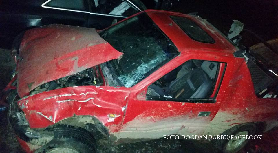 Accident grav la Calimanesti, din cauza unui sofer baut si fara permis. Omul luase si 4 minori in masina