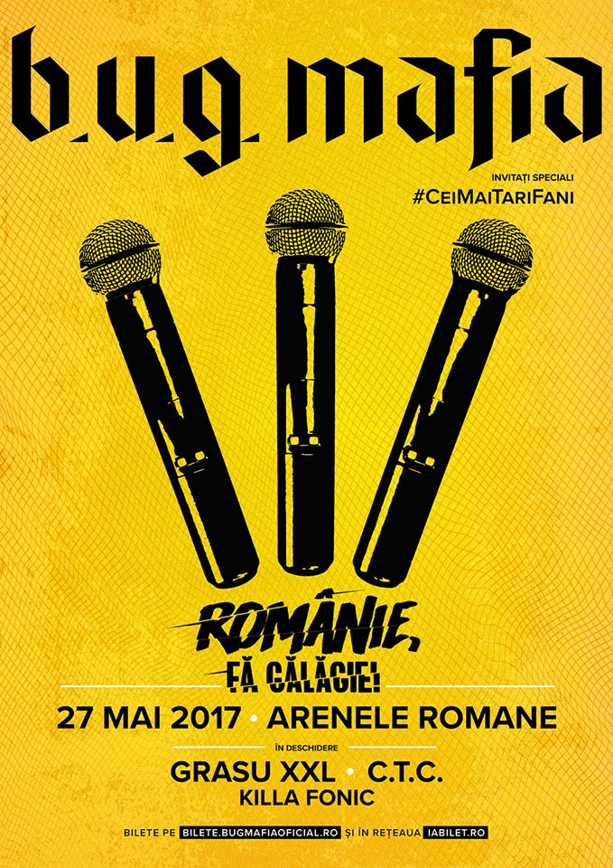 "Romanie, fa galagie!". Concert B.U.G. Mafia la Arenele Romane - cu Grasu XXL, C.T.C. si Killa Fonic in deschidere