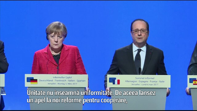 Ideea unei UE cu mai multe viteze prinde contur. Merkel: "Trebuie sa acceptam ca unele tari avanseaza mai rapid decat altele"
